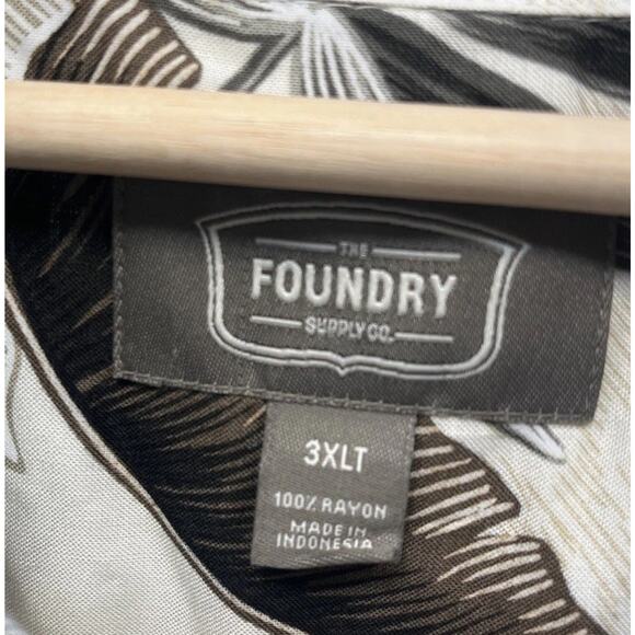 The Foundry Supply Co Button Up Shirt 3XLT Mens short Sleeve HAWIAIIAN Rayon NWT - Picture 5 of 6